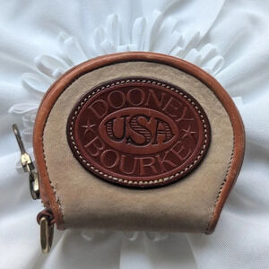 Dooney & Bourke RARE USA coin purse Nubuck Suede tan leather
